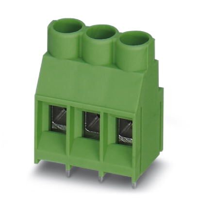 Phoenix Contact PCB Terminal Block; MKDS 5/ 3-6.35; 3 Positions; 32A; 630V; #24 - 10; Screw w/ Tension Sleeve Connection; Green